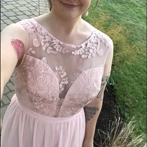 Large Blush Maxi Bridesmaid Dress -worn once